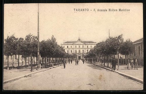 Cartolina taranto arsenale - taranto,, r.