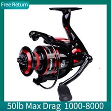 Mulinello da Pesca 50lb Max Drag 1000-8000 Tutto Metallo Spinning Baitcast Spincast Mulinelli