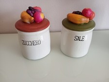 Set barattoli in ceramica sale  zucchero in ceramica decorata