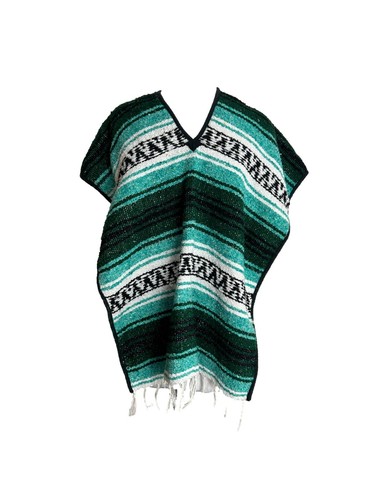 Poncho messicano verde bianco