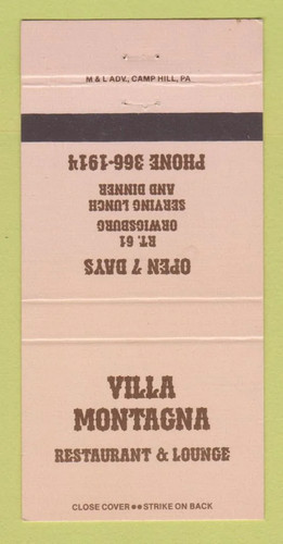 Copertina matchbook villa - matchbook,