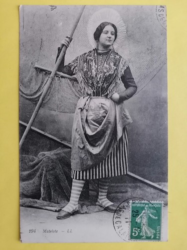 Cpa scène type pêcheuse - cpa, et