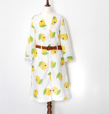 Vestito scamiciato Benetton in cotone con limoni taglia S