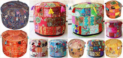 Pouf indiano fatto - pouf, mano