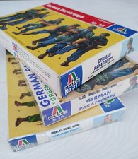 ITALERI 3 KIT SCATOLE SOLDATINI GERMAN &US PARATROOPS diorami stock modellismo
