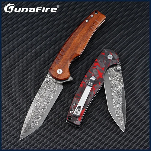 Coltello pieghevole damascato