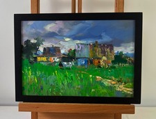 Dipinto Olio Idillio Rurale