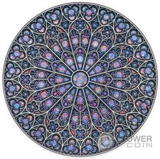 NOTRE DAME Mandala Art 5 oz moneta argento 10$ Fiji 2024