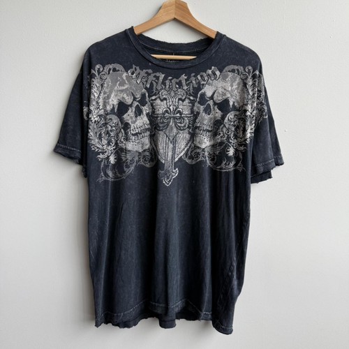 Y2k affliction skulls tee - skulls,