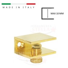 REGGIMENSOLA REGGI MENSOLA VETRO OTTONE REGGIVETRO MORSETTO REGGIMENSOLE 25X25