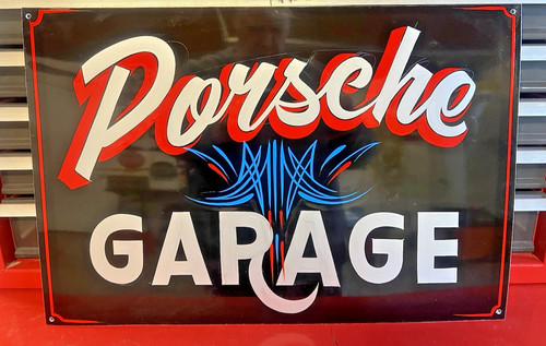 Insegna garage porsche dipinta - porsche,