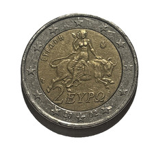 moneta da 2 euro rara Grecia 2002 Con Errore Di Conio E Senza S