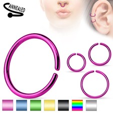 Finto Piercing 316L Acciaio Titanio Anodizzato Orecchio Helix Setto Anello 7