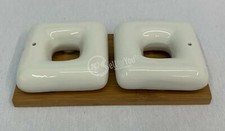PORTA SALE E PEPE IN CERAMICA CON BASETTA IN LEGNO LUNGHEZZA 6 CM CASALINGHI
