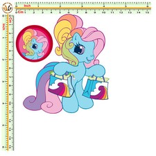 Mini pony shopping transfer gommato t-shirt capellini cotone chiaro e scuro 1 pz