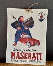 cartoncino pubblicitario vintage Maserati auto d epoca anni 60