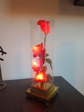 Carillon Vintage Rosa Illuminata e base oro Funzionante Originale (VEDI VIDEO)