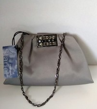 BORSA DA CERIMONIA POCHETTE STARLET GRIGIA CON STRASS