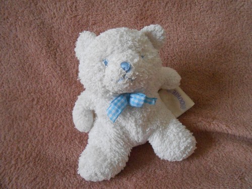 Doudou ours blanc - , bleu