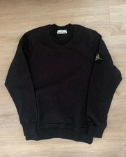 Felpa basic uomo Stone Island con logo patch cotone nero