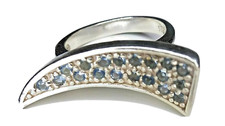 Anello argento zirconi - argento, e