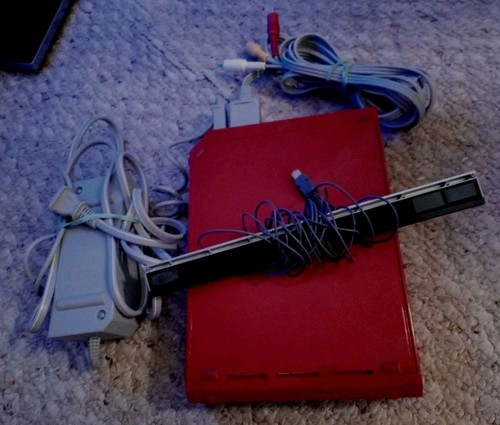 Nintendo wii rvl 001 red - wii,
