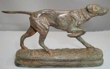 Statua Cane Setter Caccia Stile Art Deco Stile Art Nouveau Bronzo massiccio Firm
