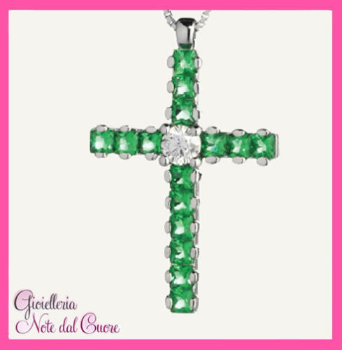 Ciondolo croce oro bianco 18k - croce,