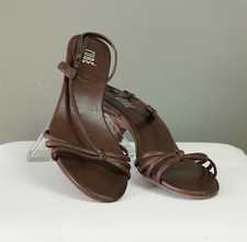 Sandali CUBE Thin Stripes Vero Cuoio Marrone Tacco Basso Size 39 Made Brazil