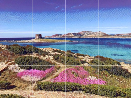 Pannello ceramica mosaico - , di
