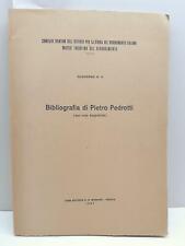 Aa.Vv. Bibliografia Di Pietro Pedrotti  Ed. Monauni Trento 1957