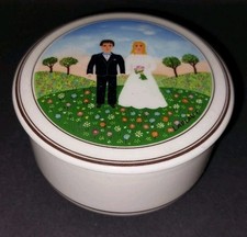 Villeroy Boch Naif matrimonio coperchio scatola porcellana 8 x 5 cm anello gioielli regalo