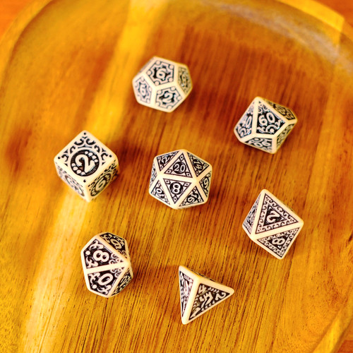 Set dadi avorio beige - dadi, d&d