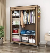 ARMADIO CONTENITORE, 170X110X45Cm, IN TESSUTO, RIPIANI, APPENDIABITI, GUARDAROBA