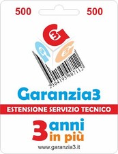 ESTENSIONE DEL SERVIZIO TECNICO GARANZIA + 3 ANNI MASSIMALE 500,00 EURO.