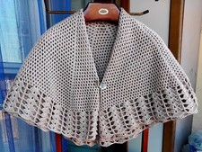 Mantellina della nonna, NUOVA, BEIGE, scialle, scialle della nonna, uncinetto