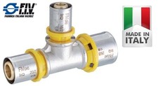 TEE INTERMEDIO RIDOTTO A PRESSARE A PINZARE PER TUBO MULTISTRATO GAS