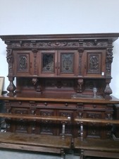 Antico Mobile Archivio Credenza Libreria vetrina Rinascimentale epoca vintage