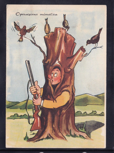 Cartolina umoristica caccia - umoristica,