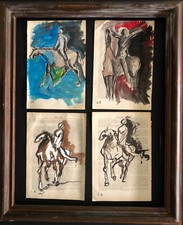  4 Disegni a pastello e china