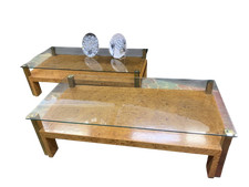 2 Tavolini teca con piani in