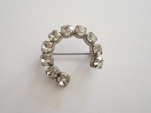 Vintage spilla strass incolore - vintage,