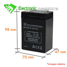 BATTERIA 6 V 4 Ah RICARICABILE AL PIOMBO SIGILLATA ERMETICA 6 VOLT 4 4,5 AMPERE