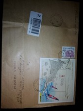 francobollo su busta raccomandata con foglietto LOUIS  VITTON