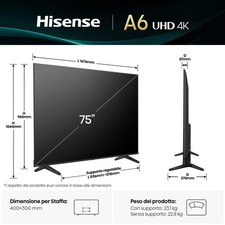 Hisense Smart TV 75" 4K 75A6Q