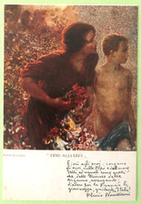 Riproduzione cartolina - "FIORI AGLI EROI"  Plinio Nomellini - [AC07]