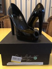 Decollete Donna Open Toe Con Plateau Nero Tg. 36