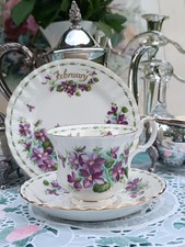  Piatto da dessert piattino tazza vintage Royal Albert fiore del mese febbraio 