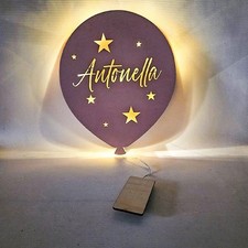 LAMPADA notturna bambini palloncino mongolfiera in legno personalizzabile