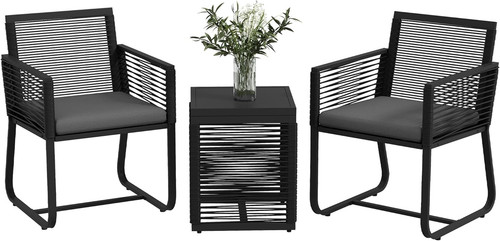Set giardino rattan 3 - da, in